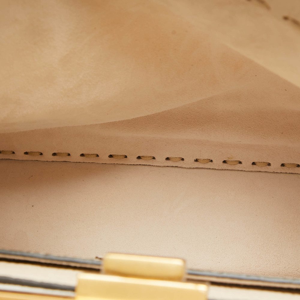 FENDI Cream Selleria Leather Medium Peekaboo ISeeU Top Handle Bag - Picture 7 of 8